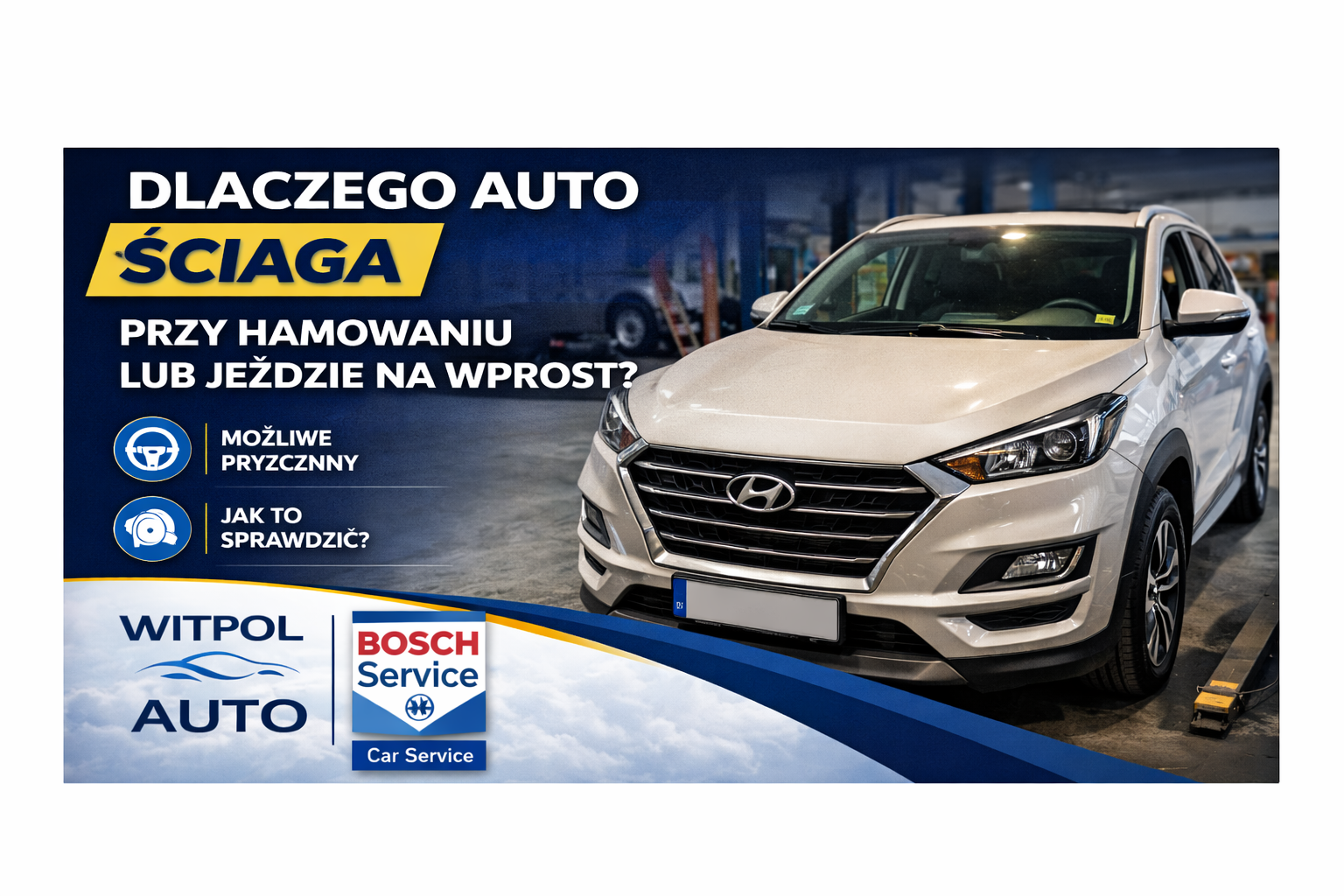 Dlaczego auto ściąga przy hamowaniu lub jeździe na wprost?