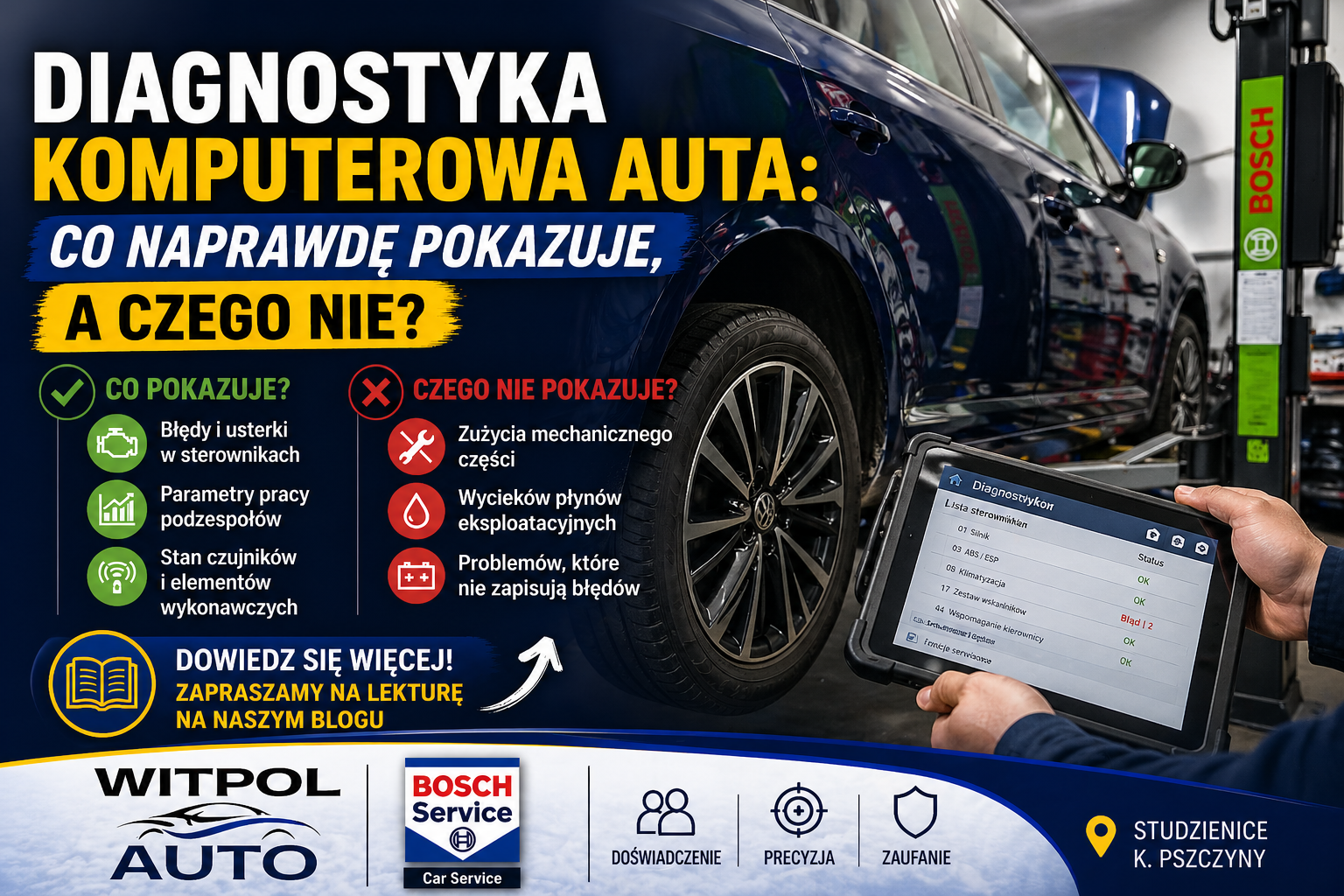 Diagnostyka komputerowa auta: co naprawdę pokazuje, a czego nie? | Witpol Auto